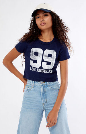 Women's 99 Los Angeles Baby T-Shirt in Navy - Size XS