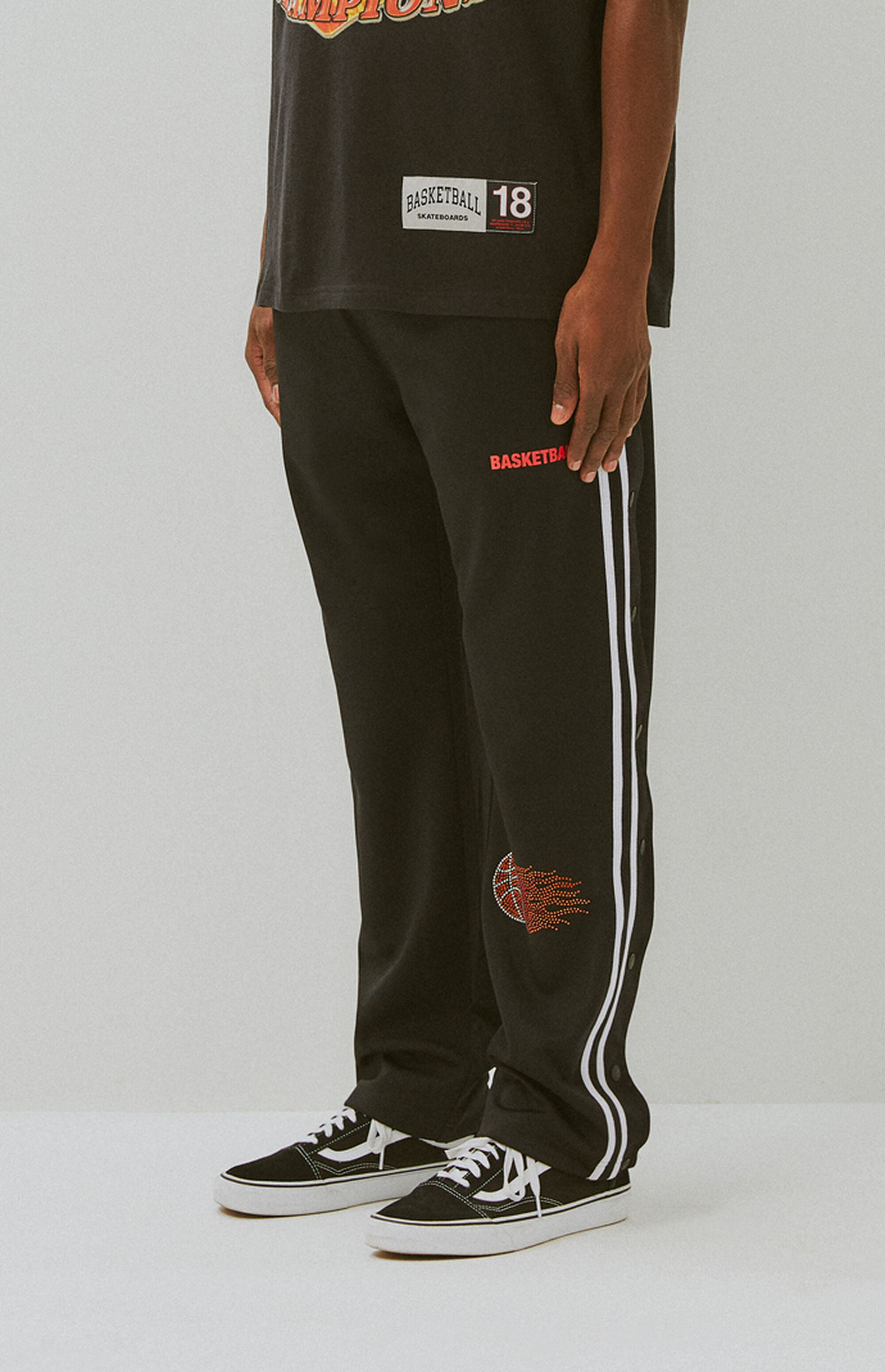 Basketball Skateboards Basketball Snap Button Track Pants PacSun PacSun