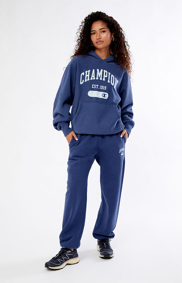 Navy Reverse Weave Oversized Hoodie