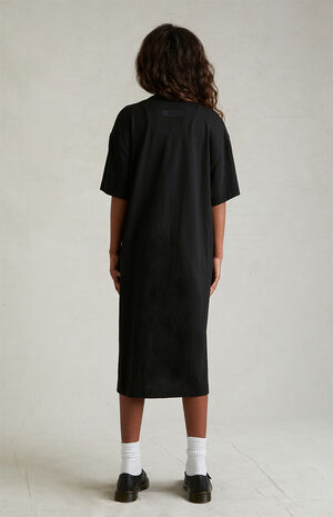 Essentials Black 3/4 Sleeve T-Shirt Dress image number 4