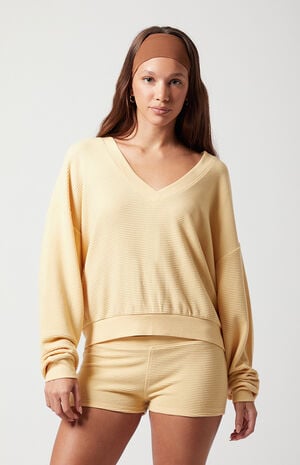 Active Aspen Waffle Knit First String V-Neck Sweatshirt image number 2