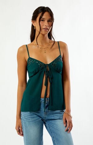 Beaded Flyaway Tank Top image number 2