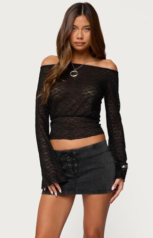 Alef Sheer Lace Off Shoulder Top image number 1