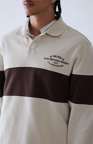 Gray Long Sleeve Rugby Polo Shirt image number 5