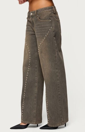 Charliza Stud Low Rise Baggy Jeans image number 2