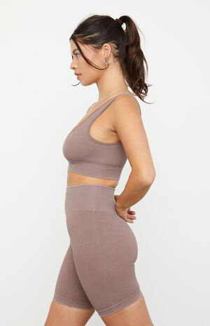 Active Seamless Ribbed Biker Shorts image number 2