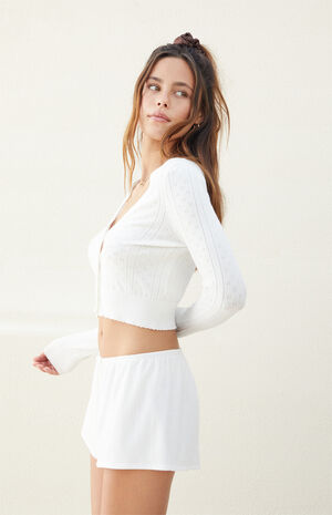 Sweetheart Pointelle Cardigan image number 2