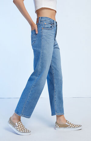 Medium Blue Ribcage Straight Ankle Jeans image number 3