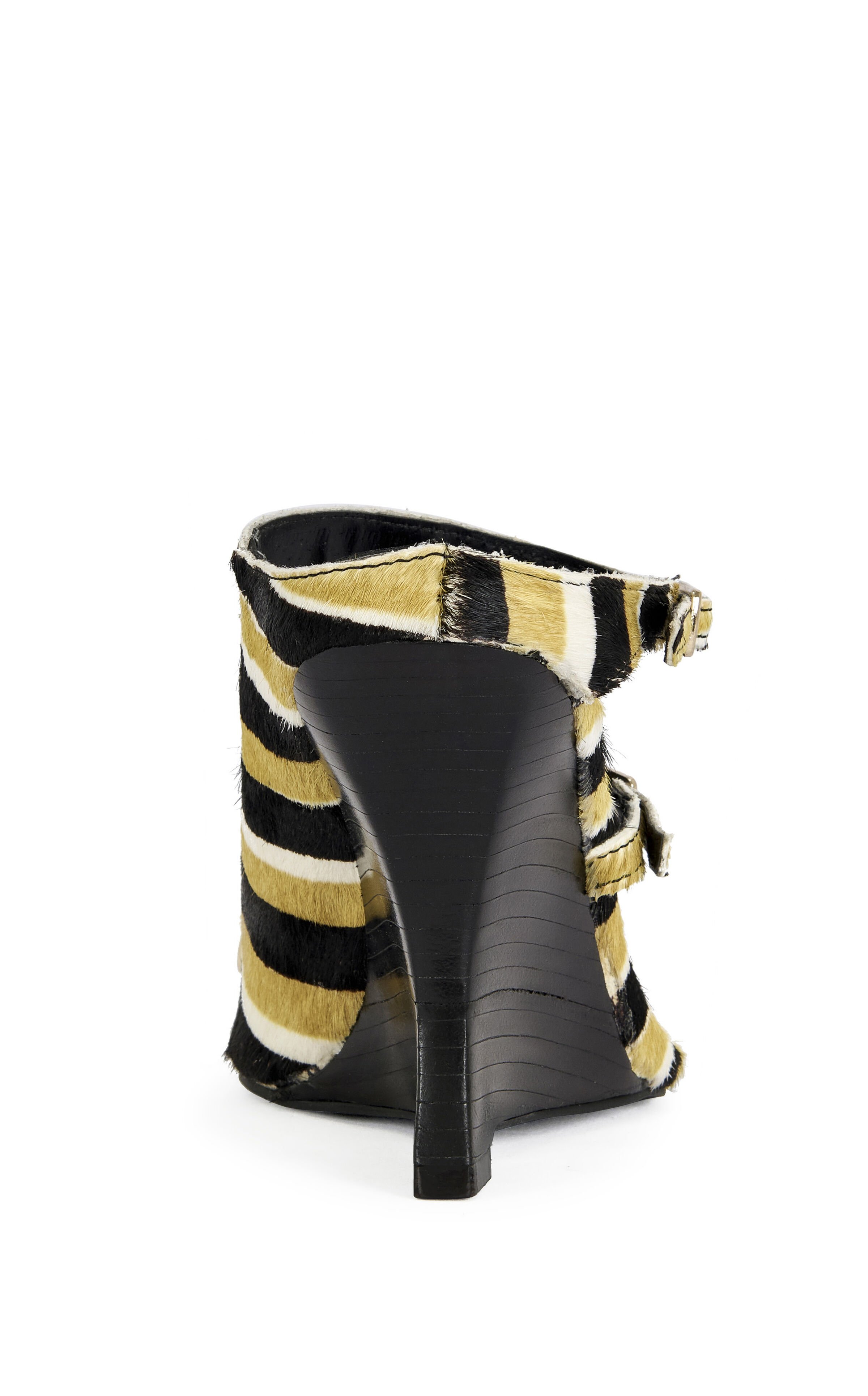 AZALEA WANG Women's Giannis Striped Wedge Sandals