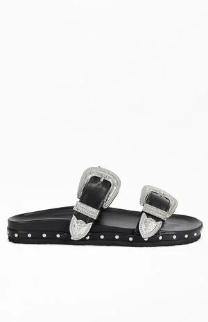 Women's Tegan Black Western Sandal Slides image number 1