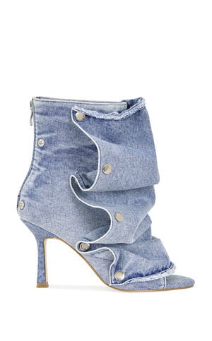 Women's Birdsong Denim Peep Toe Stiletto Booties image number 1