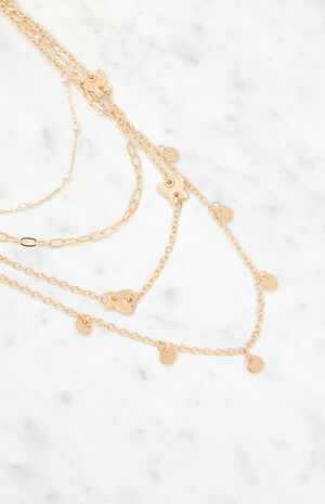 Butterfly Disc Layered Necklace image number 2