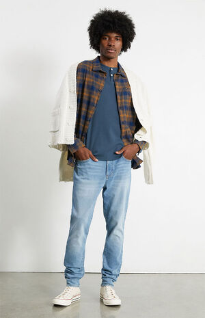 Eco Medium Wash Stacked Skinny Jeans image number 1