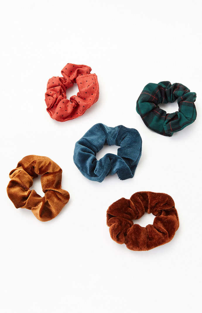5 Pack Plaid Hair Scrunchies