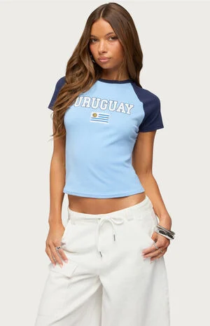 Uruguay Contrast Raglan T-Shirt image number 1