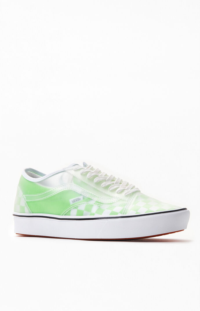 lime green checkerboard vans