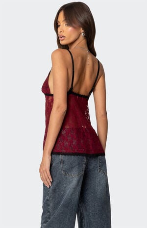 Maude Tie Front Sheer Lace Top image number 5