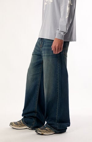 Blake Extreme Baggy Jeans Flap Pocket Dark Wash image number 3