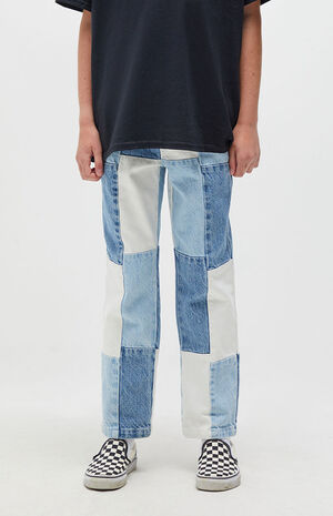 Patchwork Straight Leg Jeans image number 1