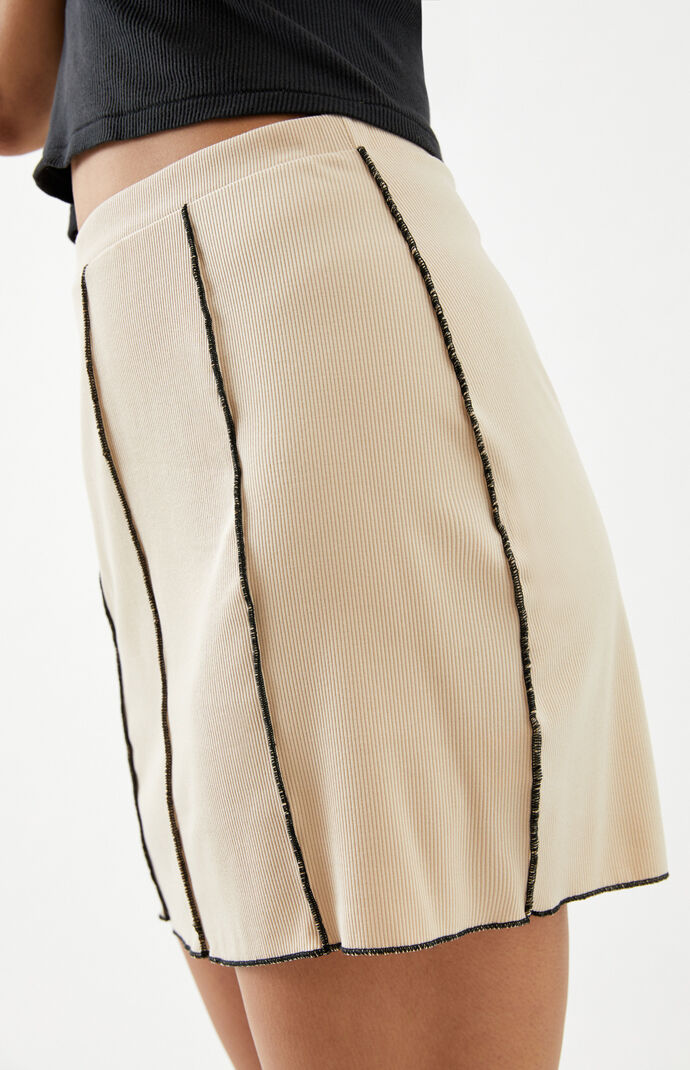 Raw Seam Mini Skirt