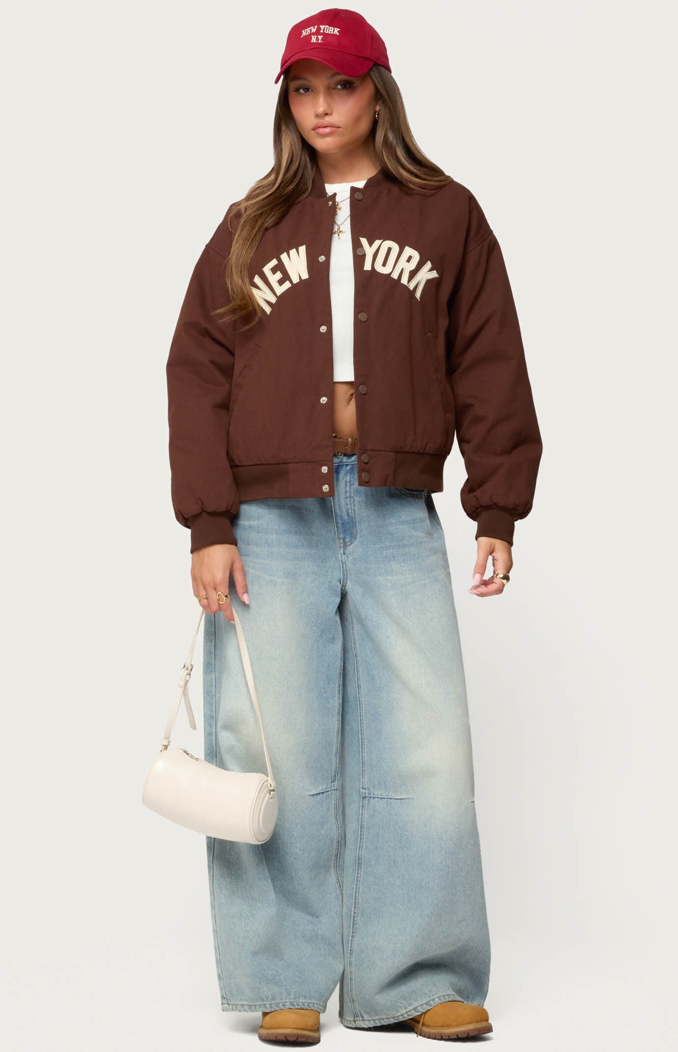 Edikted Big Apple Oversized Bomber Jacket | Pacsun