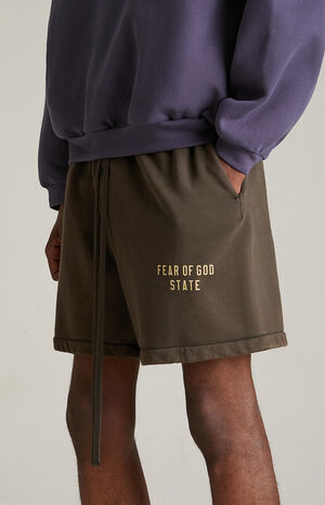 Brown Heavy Fleece Soccer Sweat Shorts image number 5