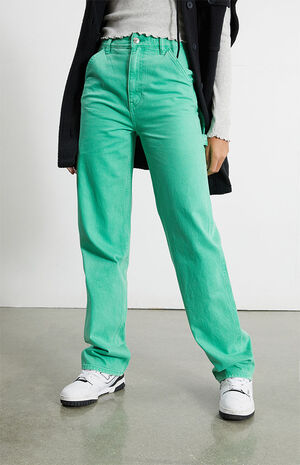 Eco Green Boyfriend Carpenter Pants image number 2