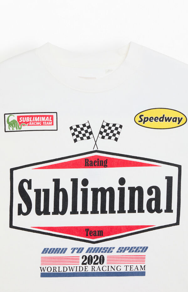 Pacsun Subliminal Racing Cropped T-Shirt