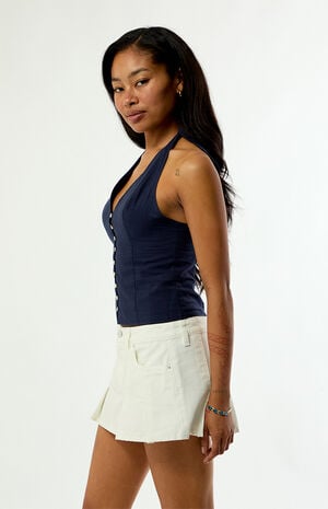 Hannah Smocked Tie Halter Top image number 3