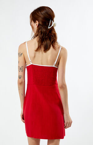Contrast Linen Mini Dress image number 3