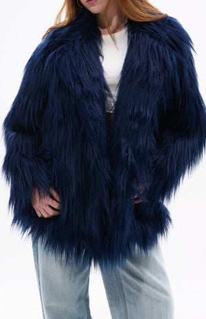 Breckenridge Blue Faux Fur Coat image number 1