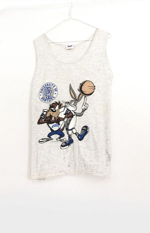 Upcycled Gray Looney Tunes Tank Top image number 1