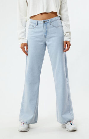 Light Indigo Low Rise Wide Leg Jeans image number 2