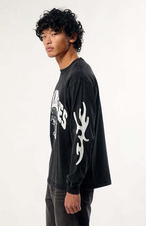 Black City of Angels Applique Long Sleeve T-Shirt image number 3