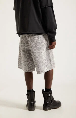 Parker Baggy Denim Shorts Snake Print image number 5