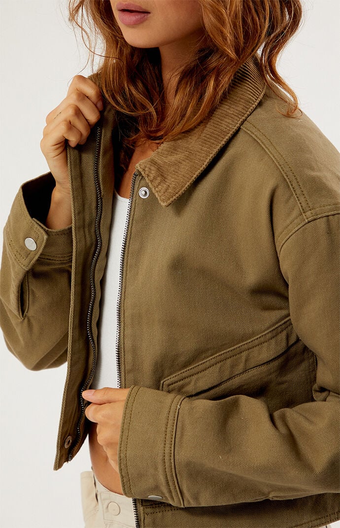 Khaki cargo discount jacket womens
