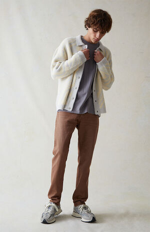 Comfort Stretch Brown Slim Jeans image number 2
