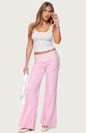 Meshey Striped Fold Over Pants image number 4