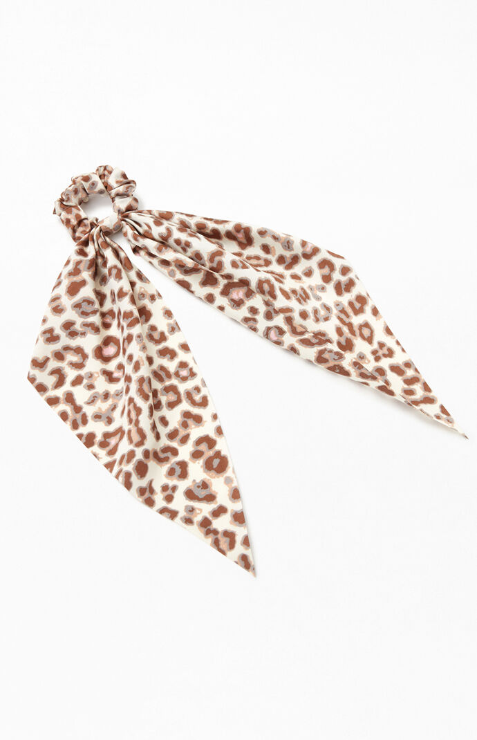 Leopard Flowy Satin Scrunchie