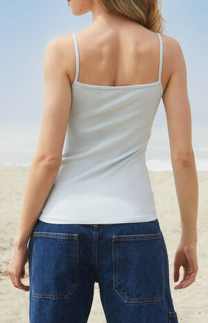 Light Blue Tiffany Henley Tank Top image number 4