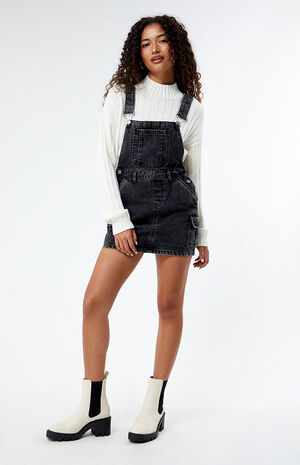 Washed Denim Skirt Overalls image number 1
