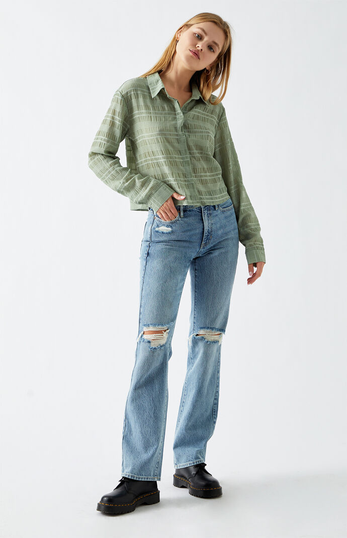 '90s Chiffon Button Down Shirt