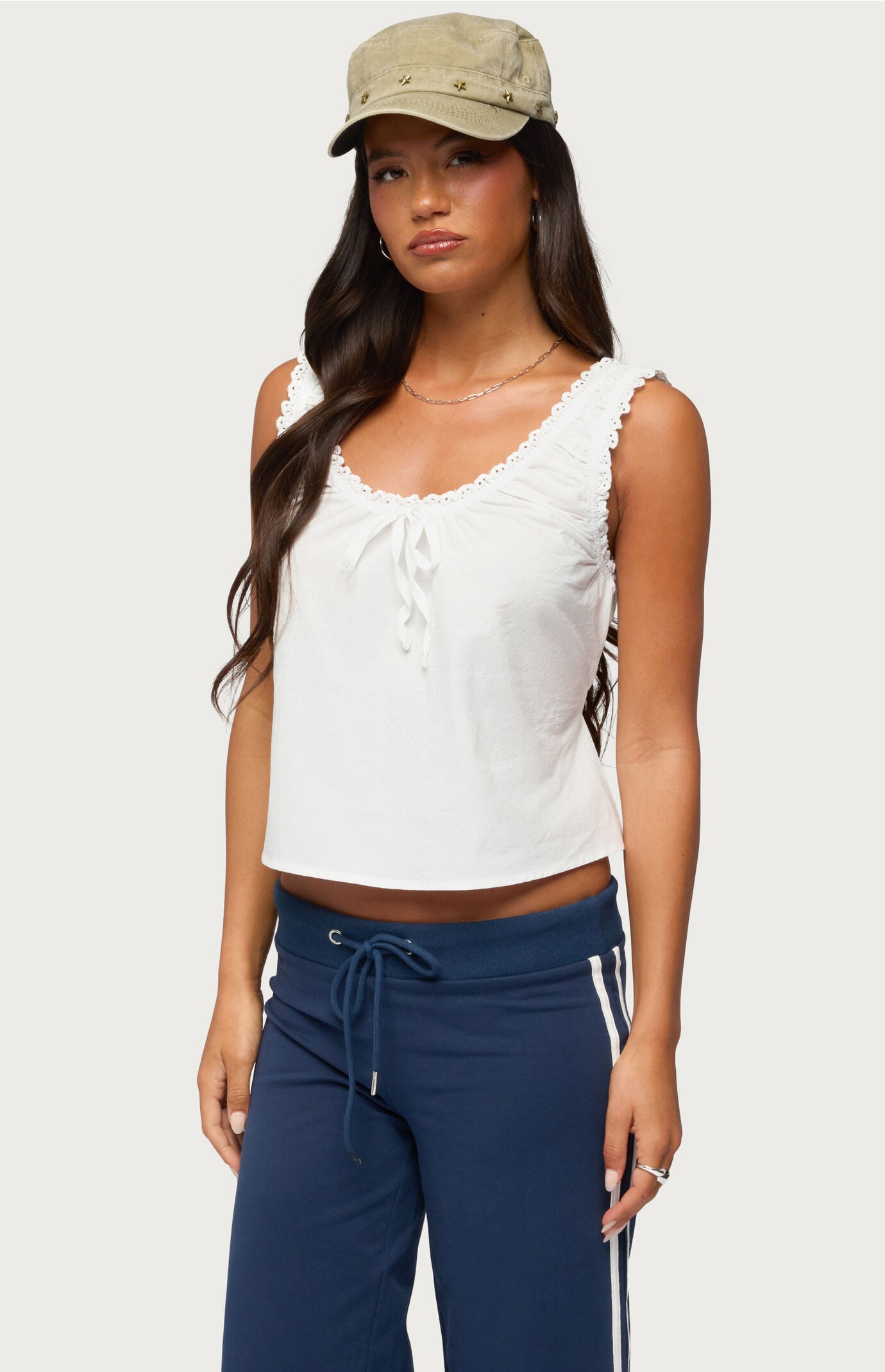 Edikted Edyth Tie Front Tank Top