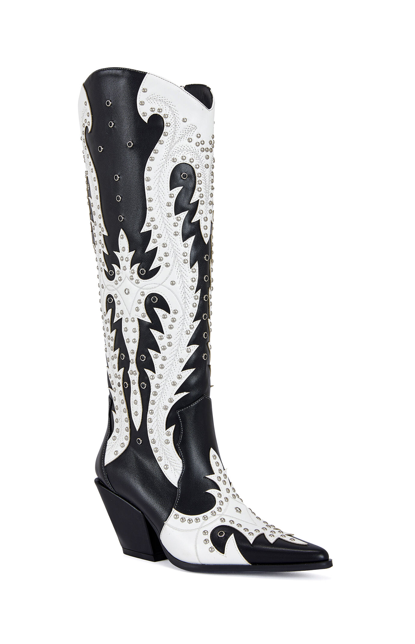 AZALEA WANG Women's Donovan Black & White Western Boots