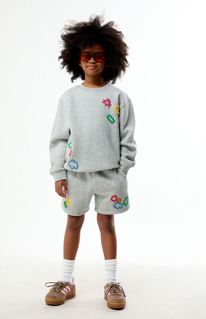 Pacsun Kids Boucle Patch Crew Neck Sweatshirt