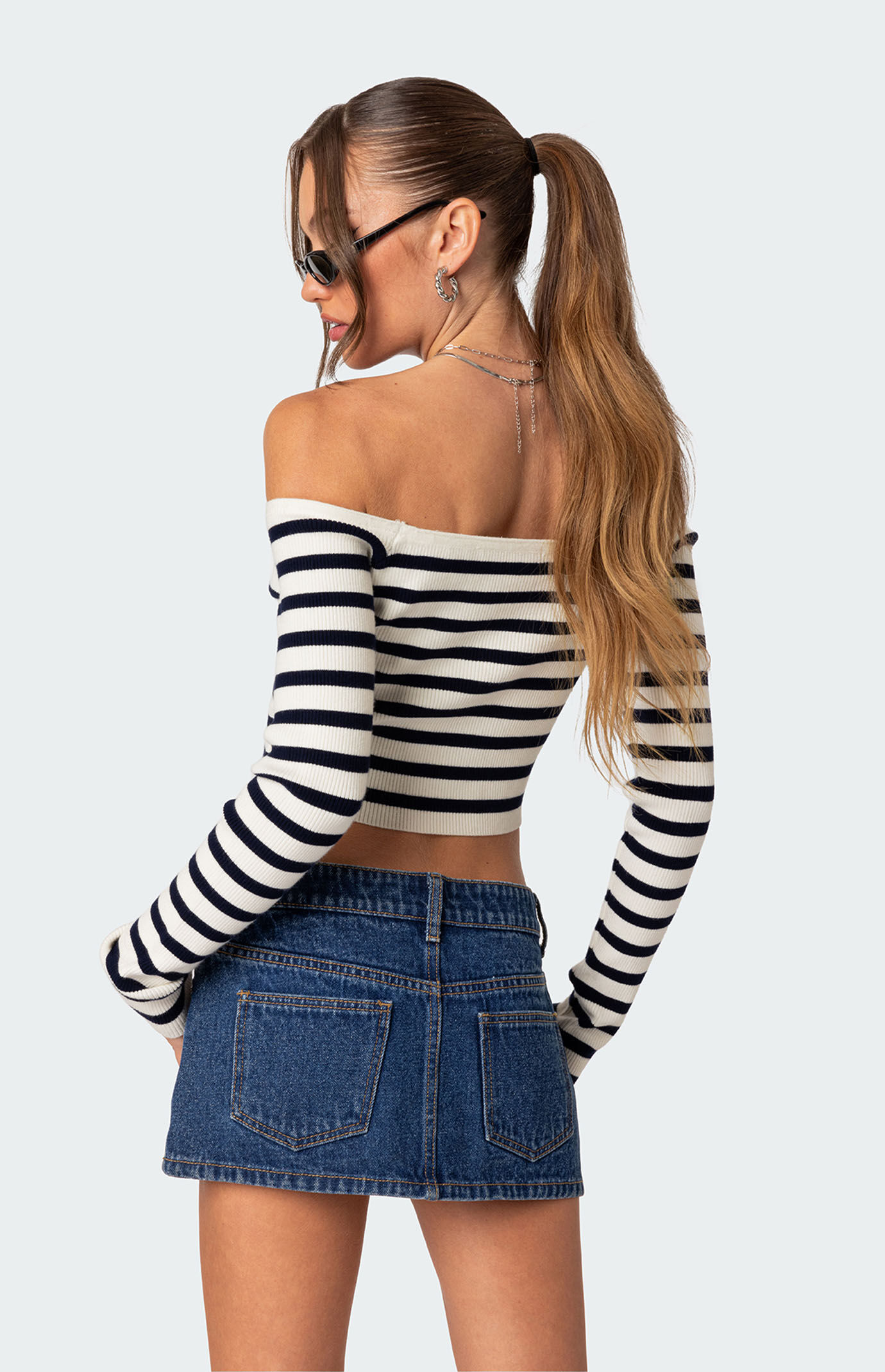 Off the shoulder knit top deals