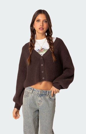 Sabrina Chunky Knit Cropped Cardigan image number 1