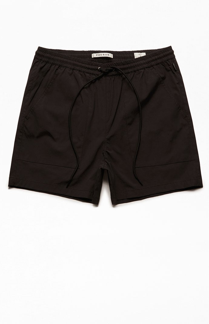 PacSun Black Nylon Volley Shorts PacSun