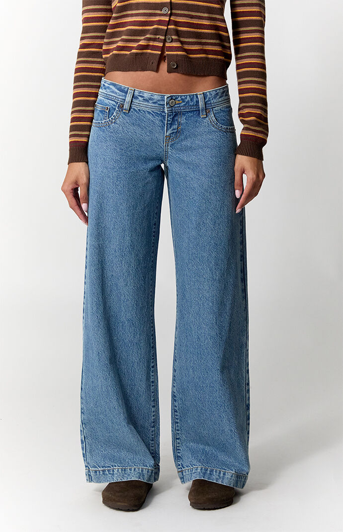 Pacsun Kaia Ultimate Low Rise Baggy Jeans Light Blue Wash