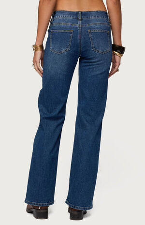 Studded Low Rise Straight Jeans image number 3